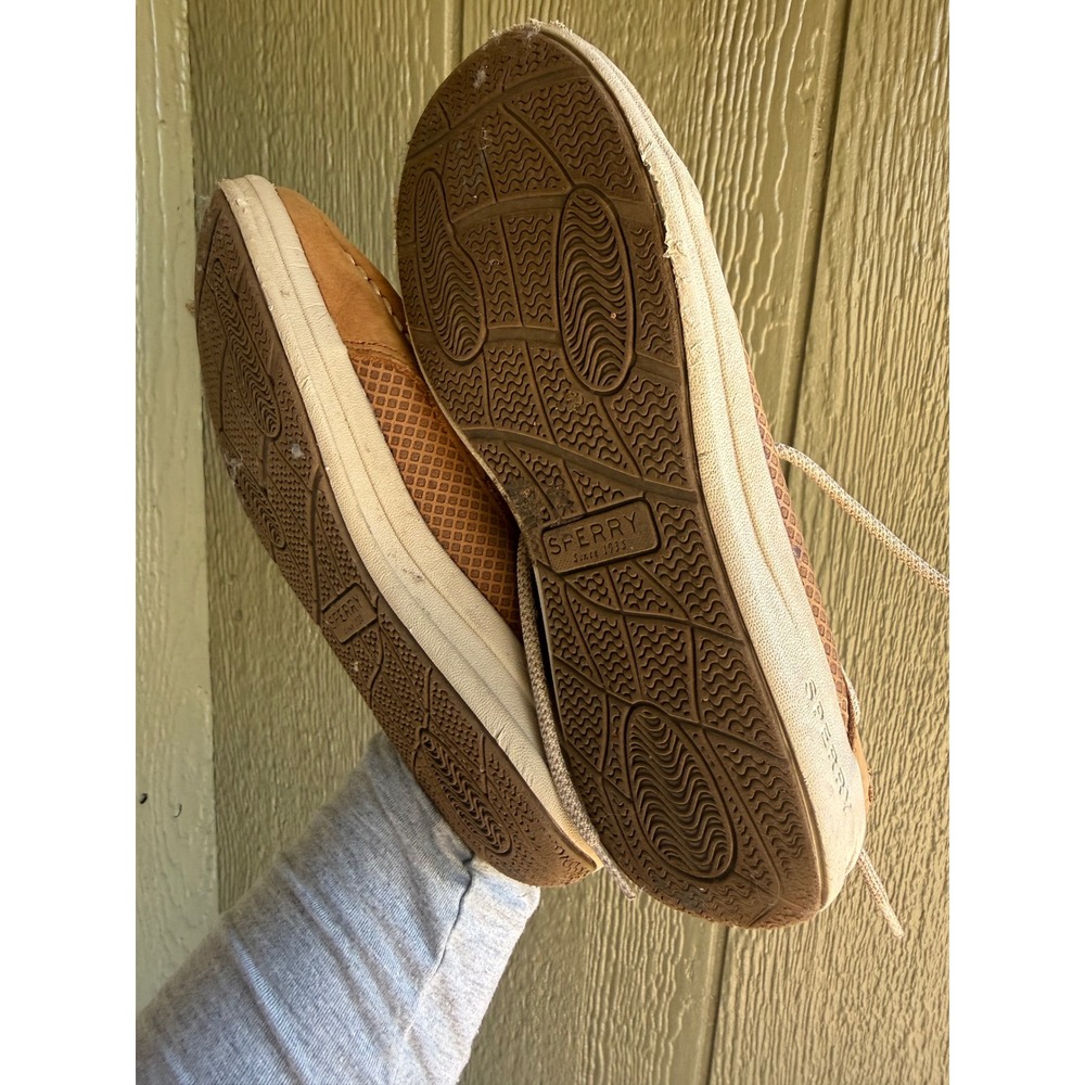 Sperry Boys Gamefish Tan Leather Boat Shoes Loafers Size 2M - Picture 2 of 3